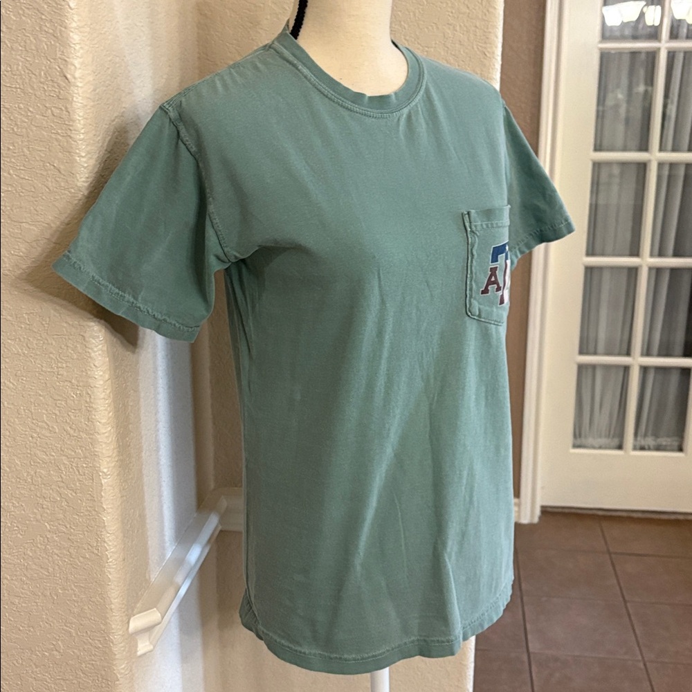 Comfort Color Texas A&M University green pocket tee Size S - Picture 7 of 17